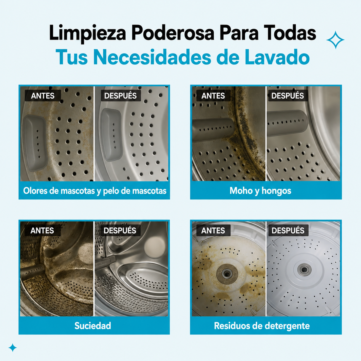 SOLORA Limpiador de Lavadora Anti Pelo y Olores